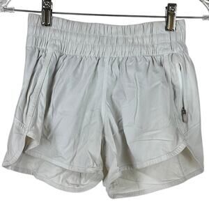 Lululemon Tracker Short V 4" White Women's Size 4 Good Used Condition STAINED